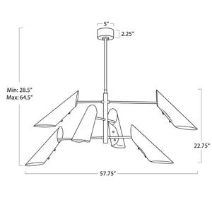 Vest Chandelier (White and Natural Brass)