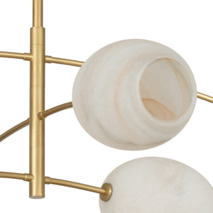 Artemis Chandelier (Natural Brass with Alabaster Glass)