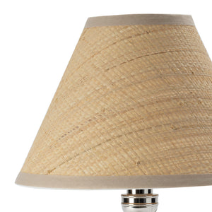 Giorgio Crystal Mini Lamp (Polished Nickel with Rattan Shade)