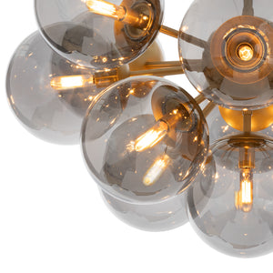 Shine Flush Mount (Natural Brass with Smoke Glass)