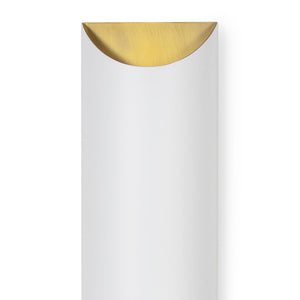 Meyer Metal Sconce (White and Natural Brass)