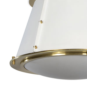 French Maid Flush Mount (White and Natural Brass)