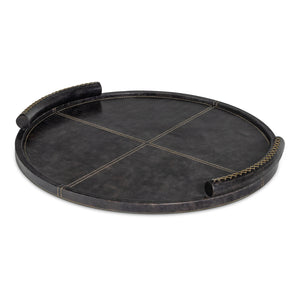 Forte Leather Tray Round (Black)