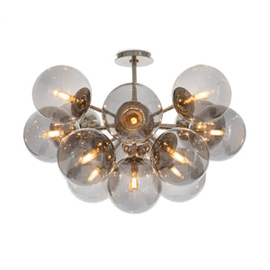 Shine Flush Mount (Polished Nickel with Smoke Glass)