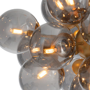 Shine Chandelier (Natural Brass with Smoke Glass)
