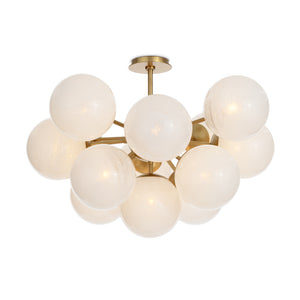 Shine Flush Mount (Natural Brass with Swirl Glass)