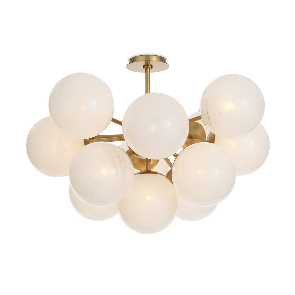 Shine Flush Mount (Natural Brass with Swirl Glass)