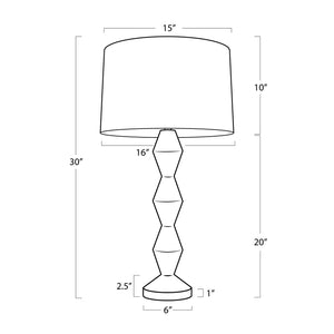 Crew Travertine Buffet Lamp (Black Shade)