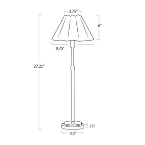 Polly Buffet Lamp (Blackened Brass with White Scalloped Shade)
