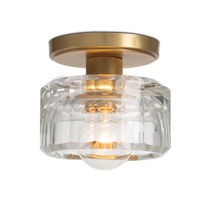 Bijoux Crystal Flush Mount (Natural Brass)