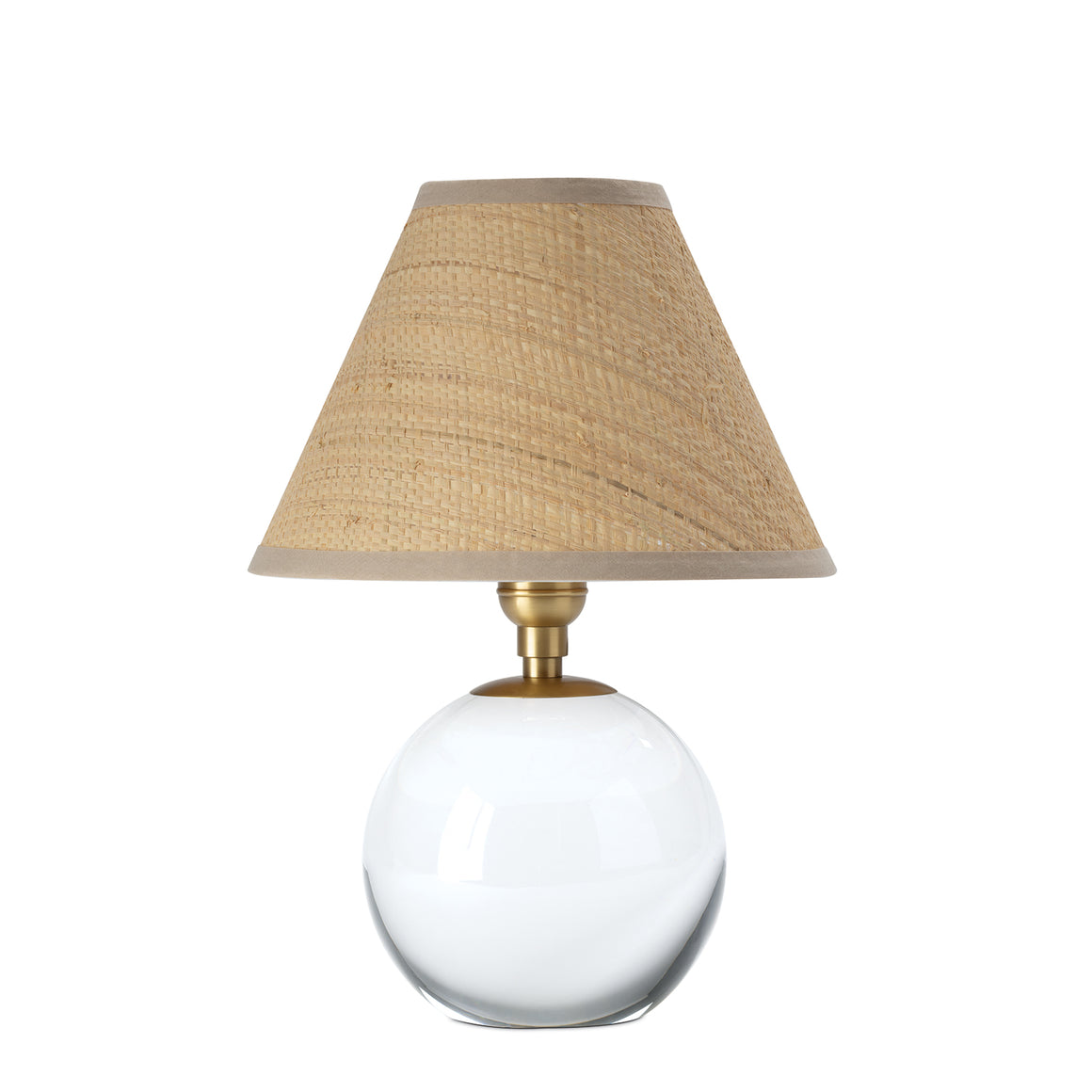 Giorgio Crystal Mini Lamp (Natural Brass with Rattan Shade)