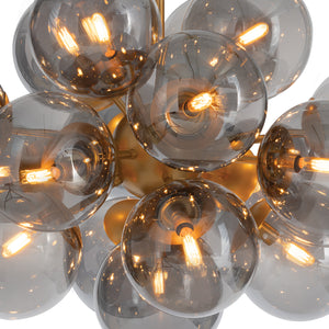 Shine Chandelier (Natural Brass with Smoke Glass)