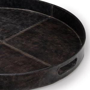 Derby Round Leather Tray (Black)