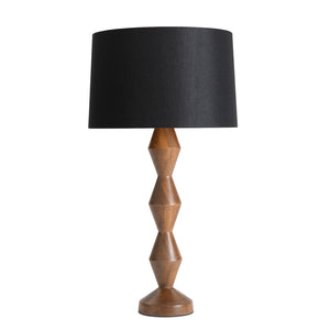 Crew Walnut Buffet Lamp (Black Shade)