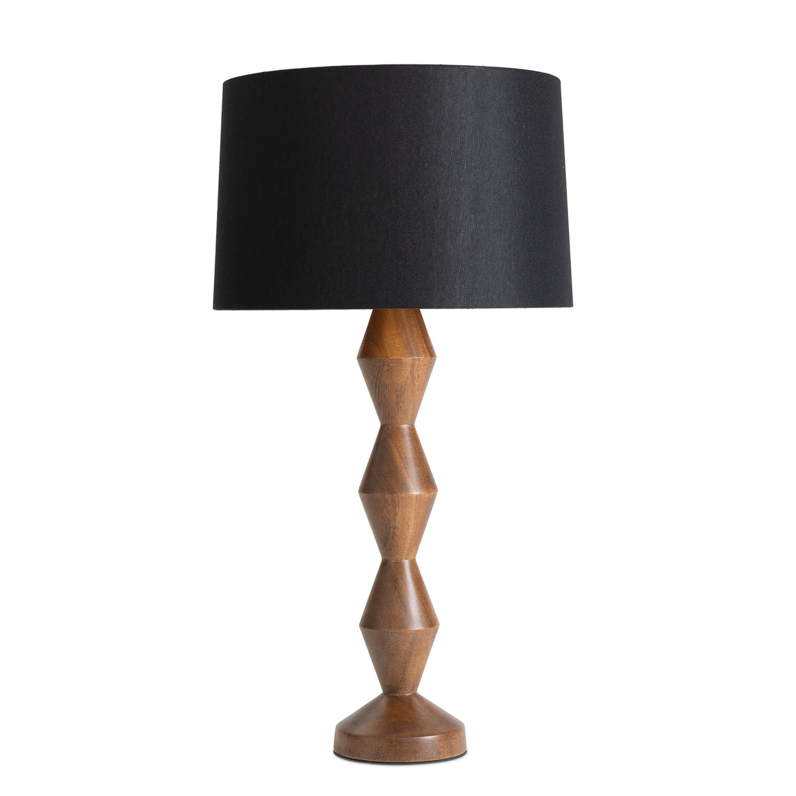Crew Walnut Buffet Lamp (Black Shade)
