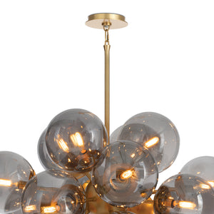 Shine Chandelier (Natural Brass with Smoke Glass)