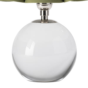 Giorgio Crystal Mini Lamp (Polished Nickel with Green Scalloped Shade)
