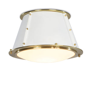 French Maid Flush Mount (White and Natural Brass)