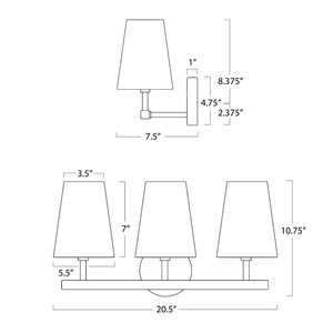 Southern Living Toni Sconce Triple