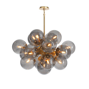 Shine Chandelier (Natural Brass with Smoke Glass)
