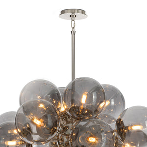 Shine Chandelier (Polished Nickel with Smoke Glass)