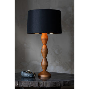 Crew Walnut Buffet Lamp (Black Shade)
