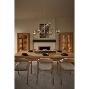 Artemis Chandelier (Natural Brass with Champagne Glass)