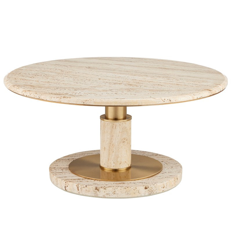 Currey and Company Miles Travertine Cocktail Table