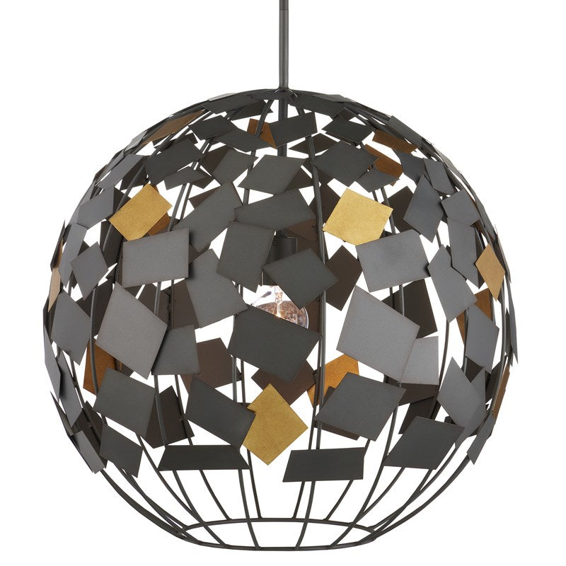 Moon Night Gray & Gold Orb Chandelier