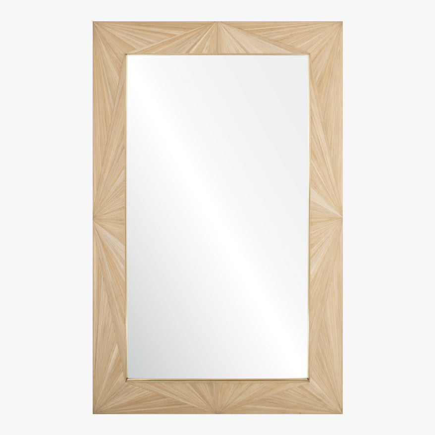 Natural Straw & Brass Mirror