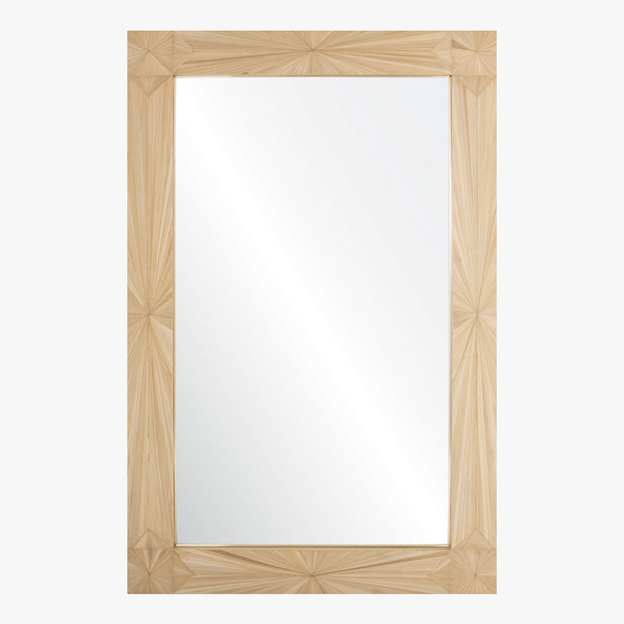 Natural Straw & Brass Mirror
