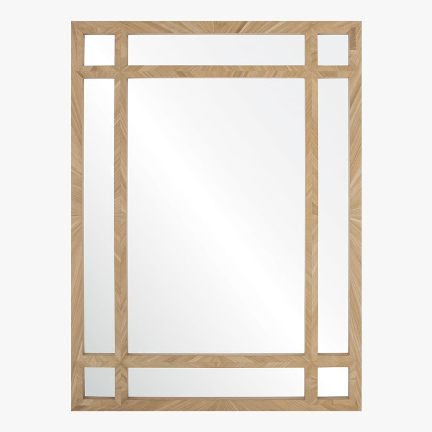 Natural Straw & Brass Mirror