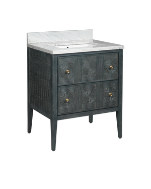 Santos 28" Vintage Navy Vanity with Rectangular Undermount Sink