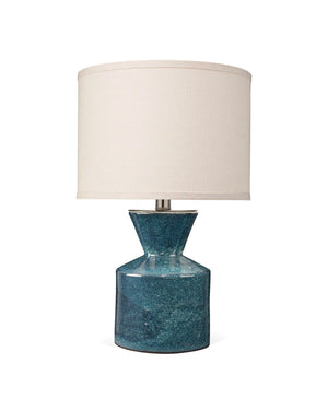 Small Ceramic Table Lamp with Drum Shade