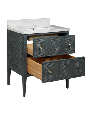 Santos 28" Vintage Navy Vanity with Rectangular Undermount Sink
