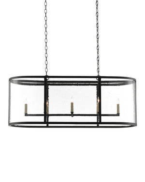 Argand Black Oval Chandelier
