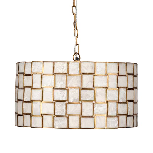 Cinema Faux Alabaster 3-Light Chandelier