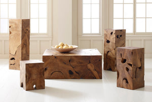 Teak Slice Coffee Table, Square