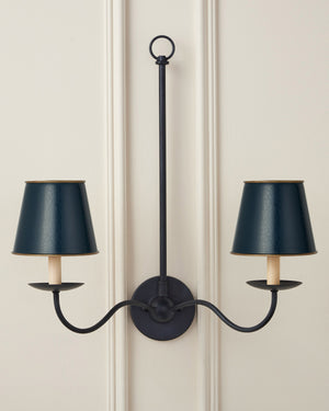 Tole Blue Tapered Chandelier Shade