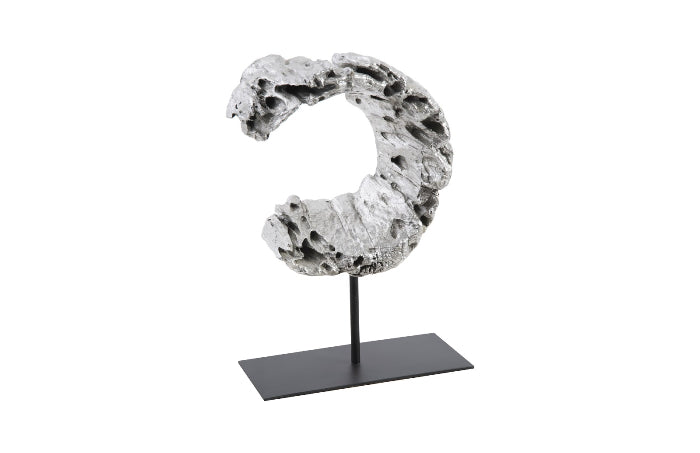 Cast Eroded Wood Circle on Stand