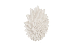 Dahlia Flower Wall Art, White Stone