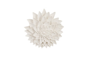 Dahlia Flower Wall Art, White Stone