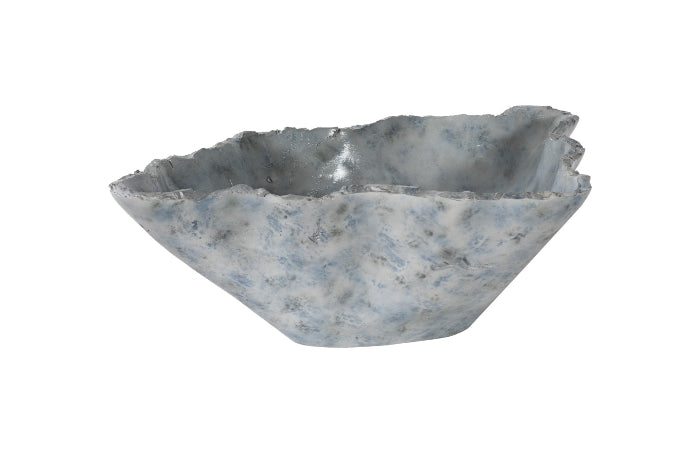 Cast Blue Onyx Bowl, Faux Finish, Narrow