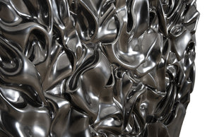 Drape Wall Art, Round, Liquid Silver