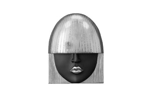 Fashion Faces Wall Art, Small, Black and Silver Leaf, Set of 3