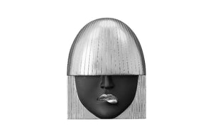 Fashion Faces Wall Art, Small, Black and Silver Leaf, Set of 3