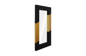 Scorched Mirror, Rectangle, Black and Gold Leaf