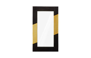 Scorched Mirror, Rectangle, Black and Gold Leaf