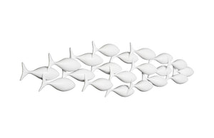 School of Fish Wall Art, Matte White