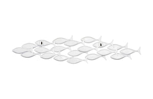 School of Fish Wall Art, Matte White